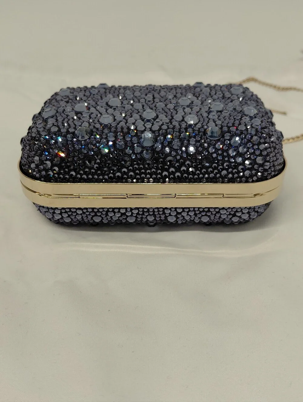 Jimmy Choo Women's Purple Crystal-Embellished Minaudière Clutch Bag